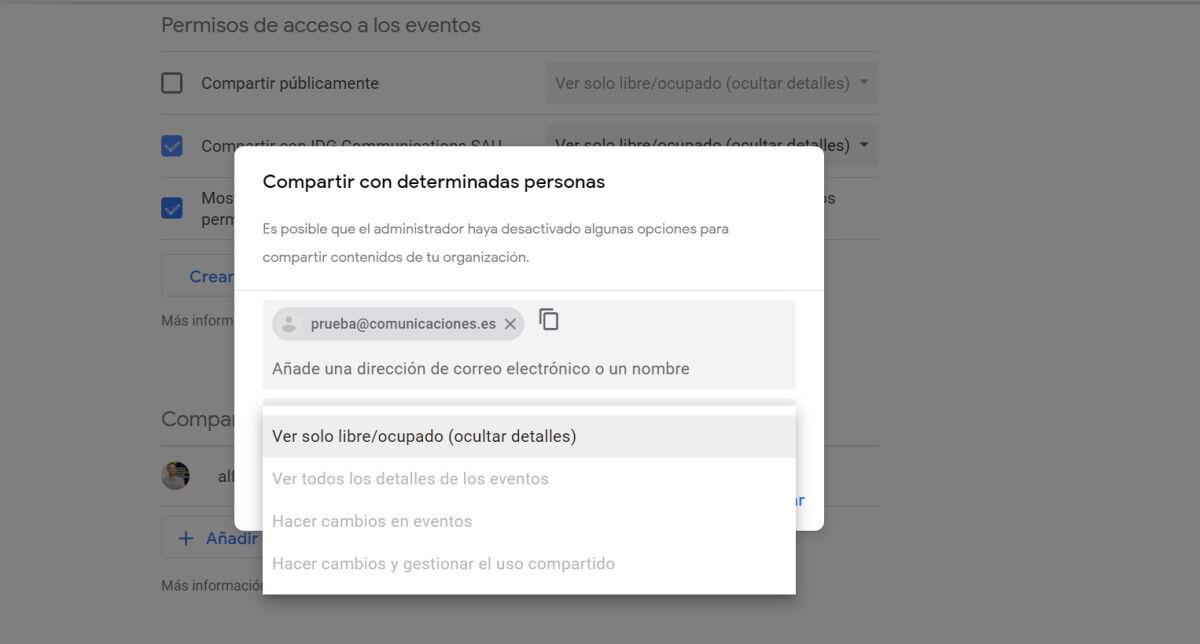 Cómo compartir calendario Google Calendar